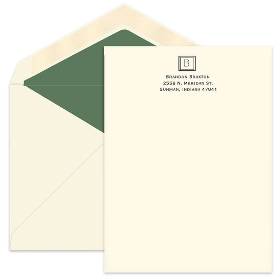 Square Design Letter Sheets - Raised Ink